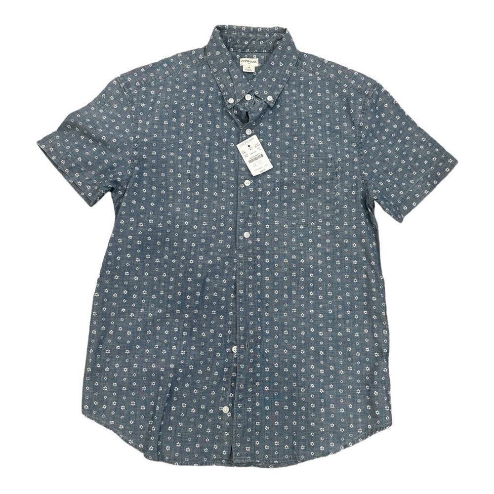 Crewcuts J.Crew Boys Denim Floral Button Down Shirt NWT Size 14